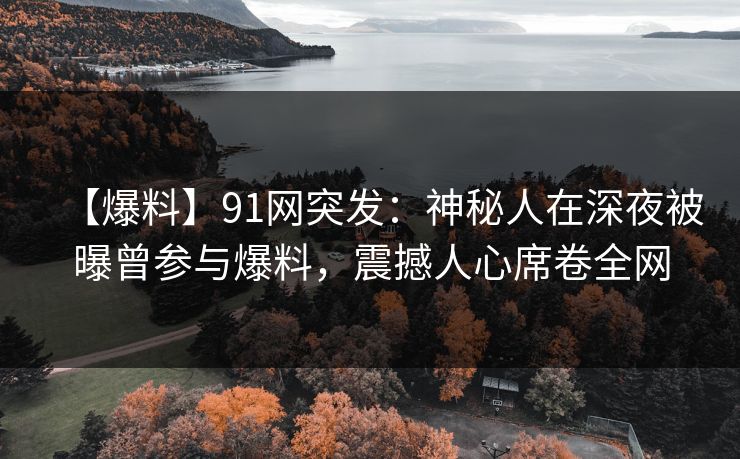 【爆料】91网突发：神秘人在深夜被曝曾参与爆料，震撼人心席卷全网